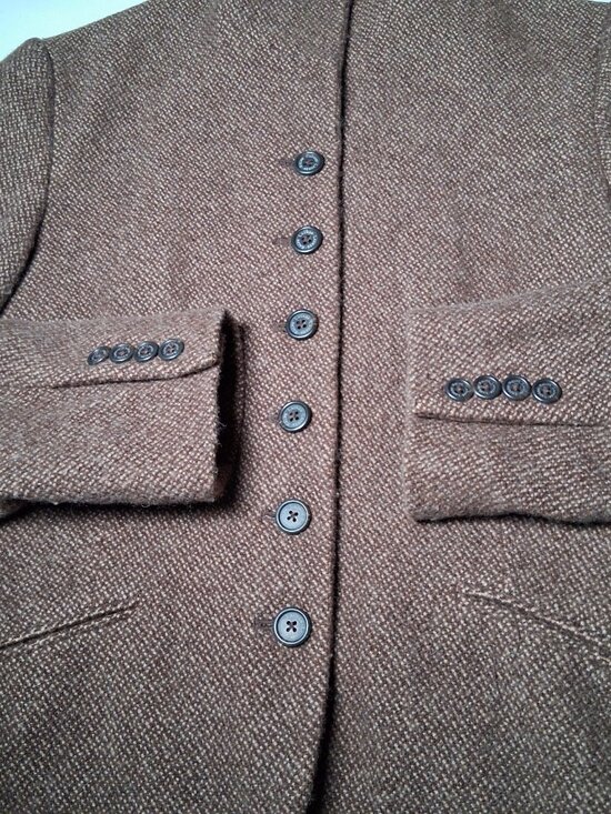 Lauren Ralph Lauren Tweed Blazer Jacket Women 10 Brown Wool Blend Short Classic - Picture 13 of 15